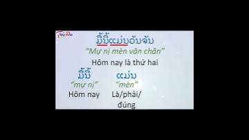 #shorts Nói hôm nay là thứ hai bằng tiếng Lào như thế nào?-ວັນຈັນ