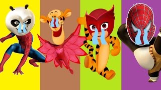 Wrong Heads Spider Man, Pj Masks, Kung Fu Panda, Winnie The Pooh Finger Family Nursery Songs