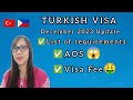 Turkish visawith sponsor list of requirements  aos issue   visa fee filturkvlog