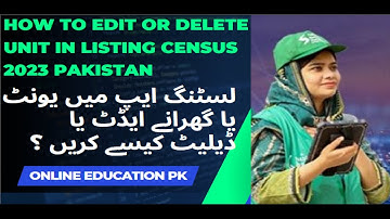 edit or delete unit in listing census 2023 |  edit or delete unit  | add delete unit