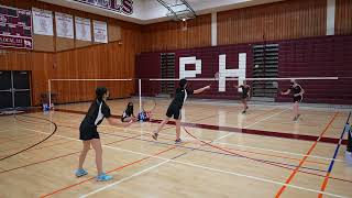 PHHS Badminton VS Mitty - Girls Doubles - Varsity #2 - 4.15.22
