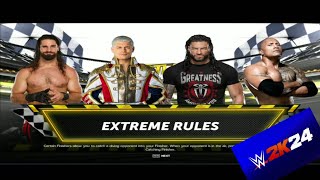 FULL MATCH - CODY RHODES VS ROMAN REIGNS VS ROCK VS SETH ROLLINS 4 WAY ELIMINATION MATCH | WWE 2K24