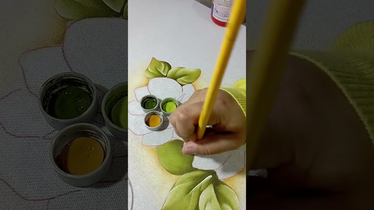 como pintar folha simples para iniciantes #art #artesanato #pintura #viraliza #brasil
