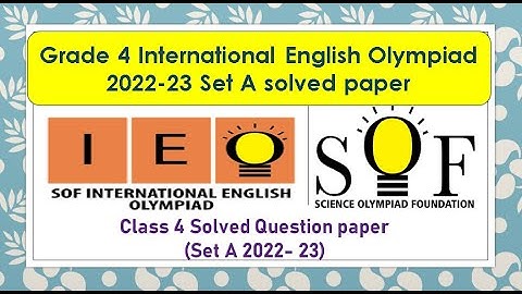 Class 4 #english #olympiad solved paper Set A 2022 23 SOF IEO Science #olympiad International Grade4