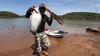 Dùng Mồi Cá Sống Cắm Câu Thác Lác Cườm | Use small fish to catch big fish