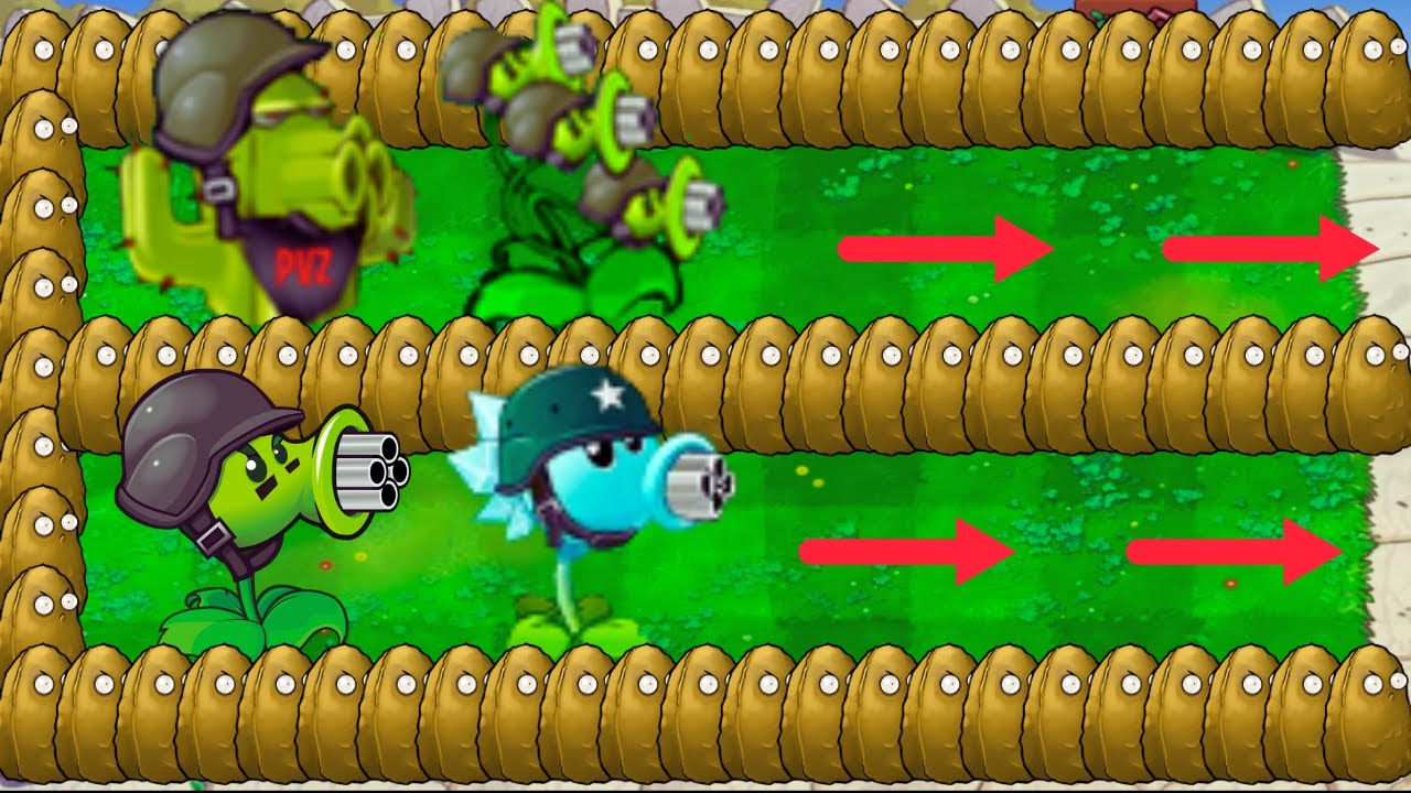 All Gatling Pea vs Dr Zomboss - Plants vs Zombies Hack - YouTube