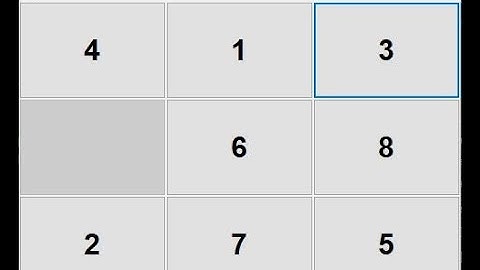 Astar Demonstration for 8 puzzle