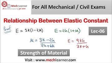 Relation Between Elastic Constants With Proof || Strength of Materials-06 ||