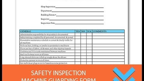 Free Safety Inspection Machine Guarding Checklist Form - Freedform.com