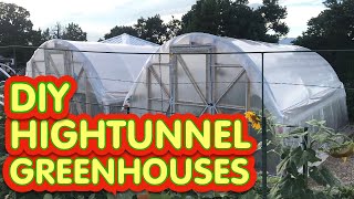 High Tunnel Greenhouses Made with PVC Hoops and Homemade Sawmill Lumber