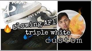 GLOWING GALAXY AIR FORCE 1 UKAY SHOES CUSTOM FULL TUTORIAL// GRADIENT WITH NO AIRBRUSH//PH