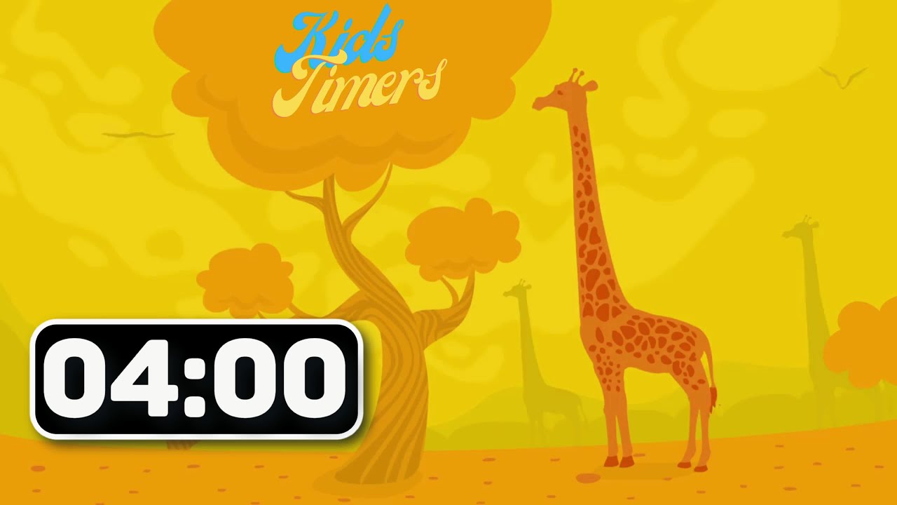 🦒 Desert Adventure: 4 Minute Countdown Timer with Music for Kids! 🌵 The ...