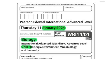 A level | Biology | Unit 4 | January 2024