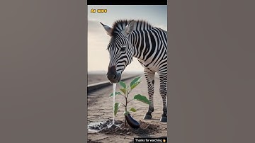 Zebra saved the brinjal tree from drying up by watering it 😭 #ai #save #tree#shorts#shorts#shortfeed