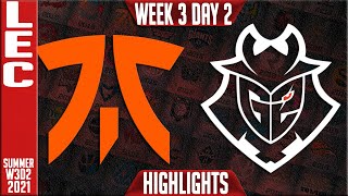 FNC vs G2 Highlights | LEC Summer 2021 W3D2 | Fnatic vs G2 Esports