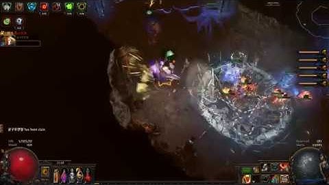 PoE boss - Maze of the Minotaur - Shaper guardian - full block cleave, Raise Spectre