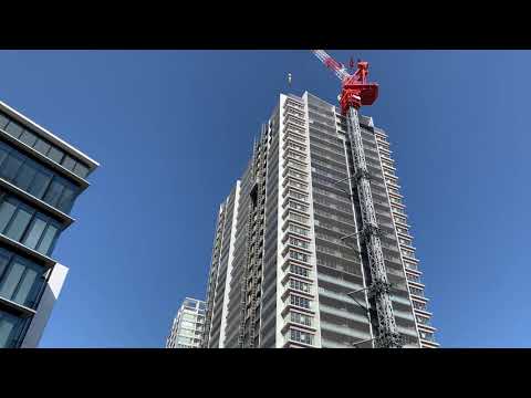 32階110m「ブランズタワー芝浦」の様子 2021年2月27日撮影
