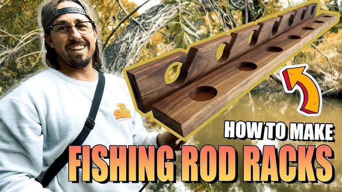 How to make fishing rod rack CNC woodworking  Fishing rod rack, Diy  fishing rod, Fishing room