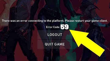 How to fix valorant error code 59 (There was an error connecting to the platform) Problem Solved