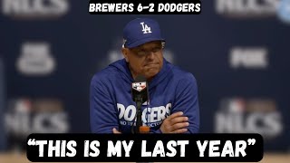 Dave Robert ANNOUNCES he is LEAVING the Dodgers - Post Game Interview - Brewers vs Dodgers - Game 3