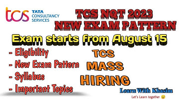 TCS NQT 2023, New Exam Pattern, Eligibility, Important Topics #tcs #tcsnqt2023 #tcs_pattern