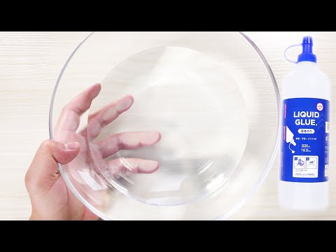 【DIY】ダイソーの液体のりクリアスライムの作り方【slime ASMR】