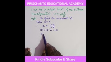 Invariant points of the bilinear transformation w=(1+z)/(1-z)###fixed points///invariant points///