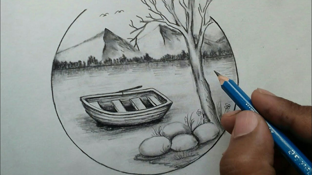 How to drawing scenery of nature step by step / daily challenge / 28 ...