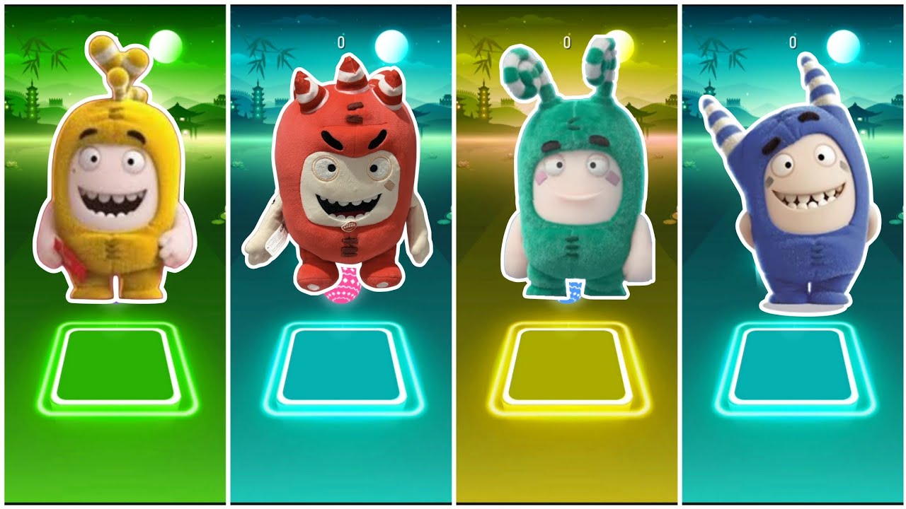 Oddbods Bubbles VS Oddbods Fuse VS Oddbods Newt Vs Oddbods Slick - Tiles Hop Edm Rush🎶
