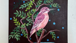 Acrylic paint 🎨 drawing a bird 🐧
