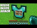 How to LIVE INSIDE a DIAMOND ARMOR in Minecraft ? HOUSE INSIDE ITEMS !