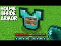 How to LIVE INSIDE a DIAMOND ARMOR in Minecraft ? HOUSE INSIDE ITEMS !