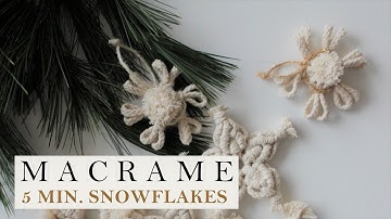 Macrame Snowflake for Beginners. Simple macramé Christmas Ornament from the cord rests