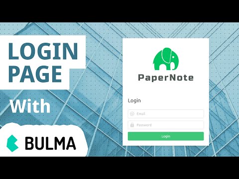 Login page rapid development with Bulma css framework