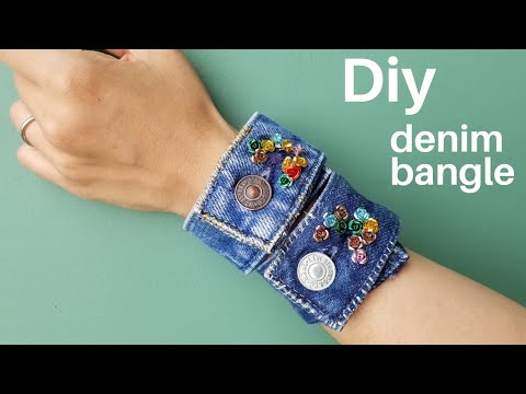 デニムリメイクバングル】簡単ソーイング/diy denim bangle - YouTube