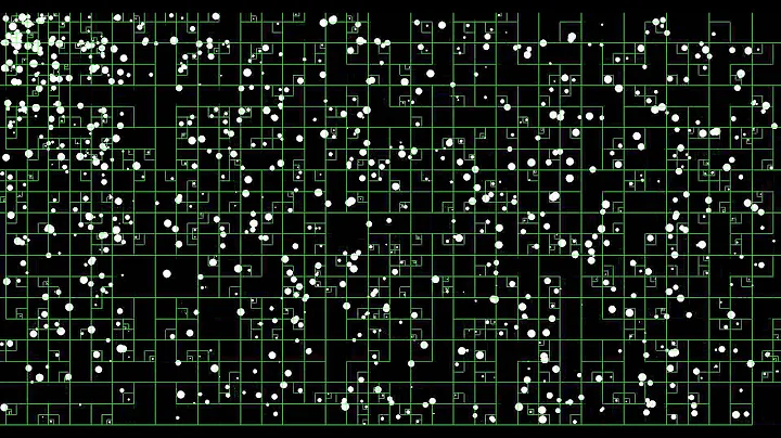 Dynamic Quad tree with 1000 objects of varying sizes