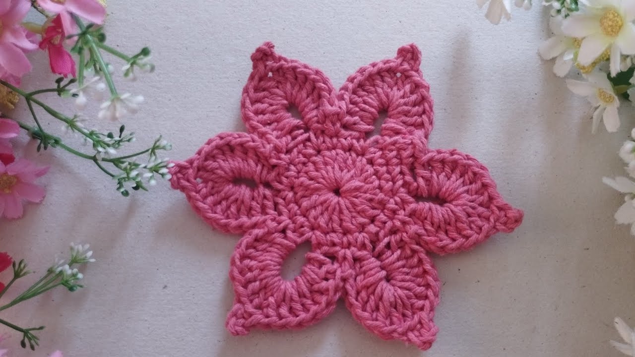FLOR DE CROCHÊ FÁCIL RÁPIDO PARA APLICAÇÃO