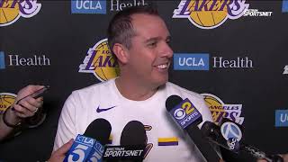 Frank Vogel gives updates on Kyle Kuzma and AD, discusses the focus for tonights Lakers game