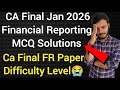 Ca final financial reporting january 2025 mcq solutions💯|ca final jan 2025 fr paper solutions live