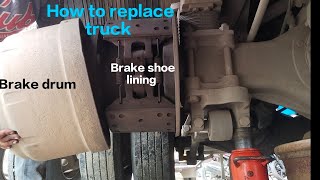 HOWO 380 flammable truck Replace Brake shoe lining Damage #yearofyou#shortvideo