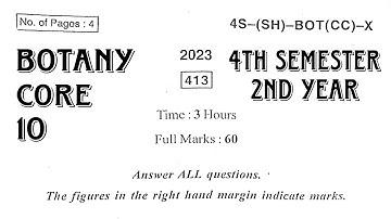 Botany Core 10 Question paper 4th semester 2nd year Dhenkanal autonomous college 2023#botany@UGCCT