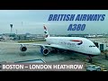 British Airways A380 Boston - London Heathrow | World Traveller Plus | FLIGHT REVIEW