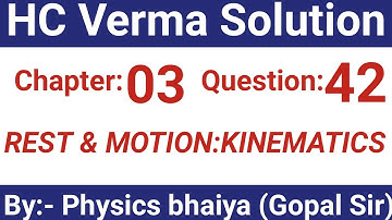 H.C. Verma Solutions - Rest and motion - Kinematics - Chapter 3, Question 42