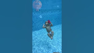 Thumbnail of Cute Baby swimming in pool 🌞