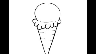 ice cream cone drawing icecream draw simple drawings paintingvalley beginner