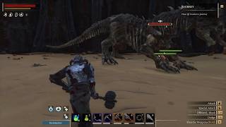 Crushing a Giant Undead Dragon from The Pit. Strength+Authority build. Conan Exiles