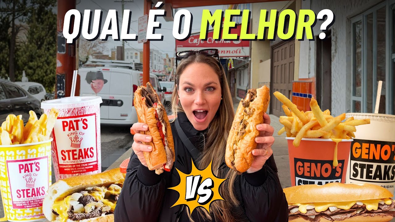 COMIDAS DA FILADÉLFIA! O que COMER na TERRA do PHILLY CHEESESTEAK? Pat’s, Geno’s e mais!