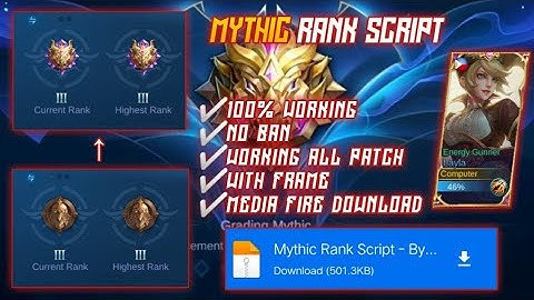 Mythic Rank Script | Mythic icon + Mythic Frame Working all patch |  By:Computer Official