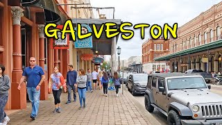 Galveston, Texas!    The Strand  Virtual walking tour of Downtown  Galveston   4K