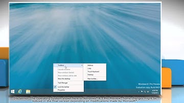How to add a toolbar to the taskbar in Windows® 8.1